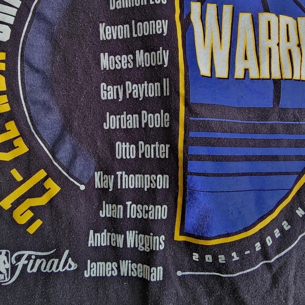 Golden State Warriors 2021-2022 NBA Champions Black Fanatics T-Shirt Size M - Picture 10 of 11